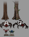 The Trapdoor Spider on a sheet of the new sprites for Fight and Flight.